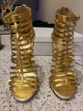 Giuseppe Zanotti Bronze Mirrored Cage Bootie